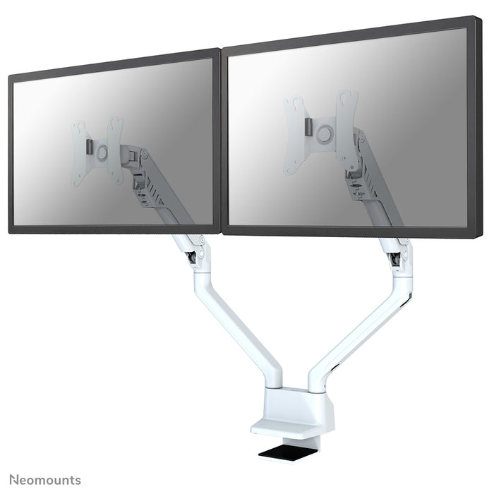 FPMA-D750DWHITE2 is a desk support with gas spring for flat screens up to 32 inches (81 cm).
