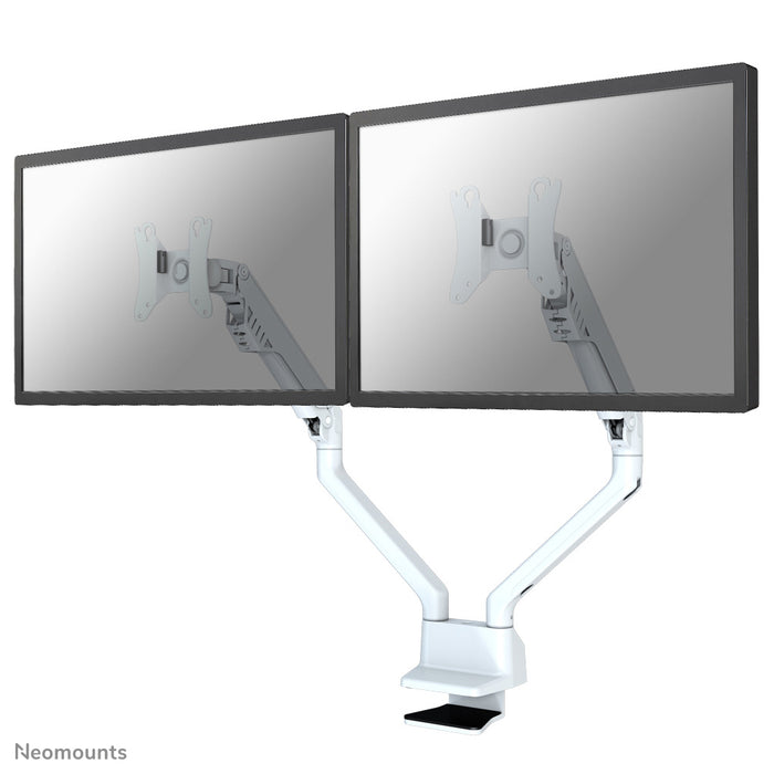 FPMA-D750DWHITE is a desk support with gas spring for flat screens up to 32 inches (81 cm).