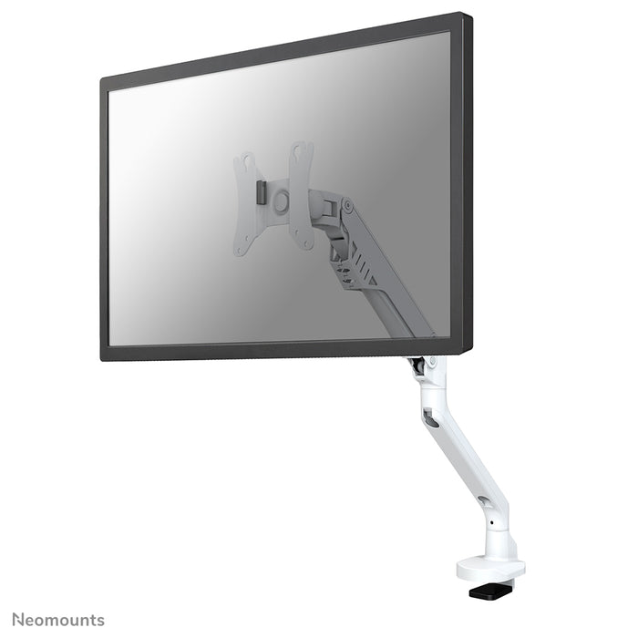 FPMA-D750WHITE2 is a desk support with gas spring for flat screens up to 32 inches (81 cm).