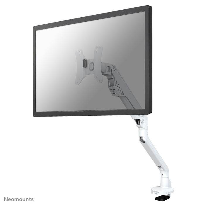 FPMA-D750WHITE is a desk support with gas spring for flat screens up to 32 inches (81 cm).