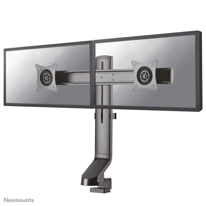 FPMA-D860DBLACK is a desk support for two flat screens up to 27 inches (69 cm).