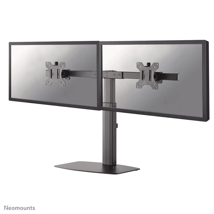 FPMA-D865DBLACK is a desk support for two flat screens up to 27 inches (69 cm).