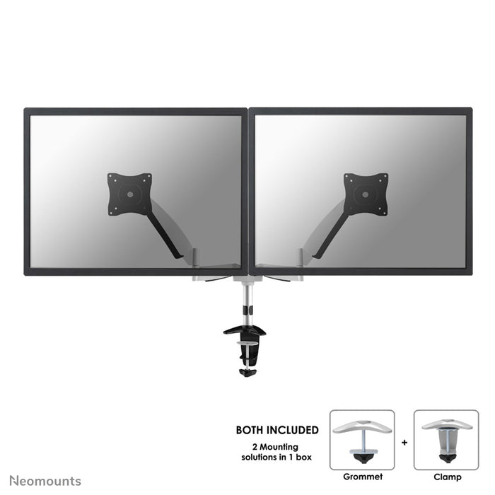 FPMA-D950D is a desk support with gas spring for flat screens up to 27 inches (69 cm).