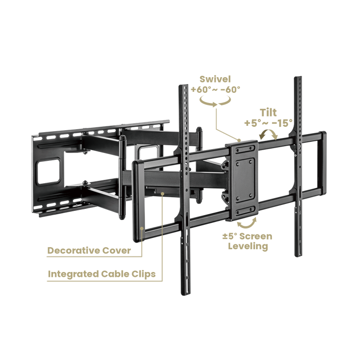 Wolff mount heavy duty muurbeugel tot 120 inch tvb-121-maat