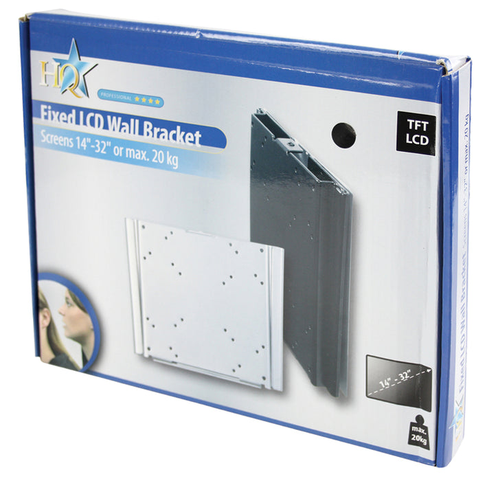 Fixed TV wall bracket for screens from 14" to 32"