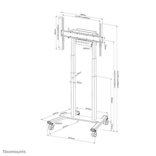 FL55-875BL1 Large motorized floor stand up to 100 inches