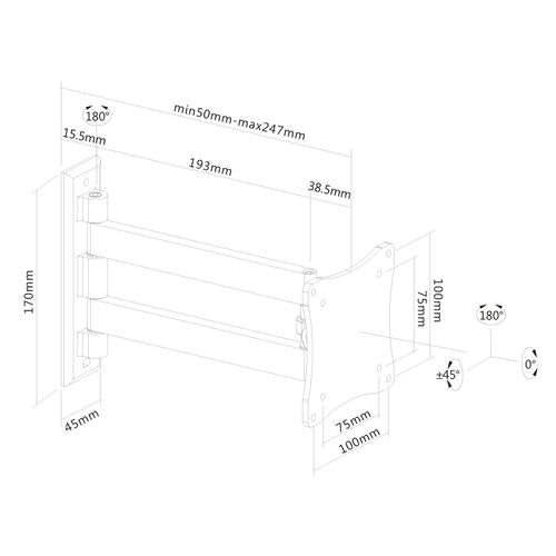 NewStar FPMA-W820 Black TV Bracket