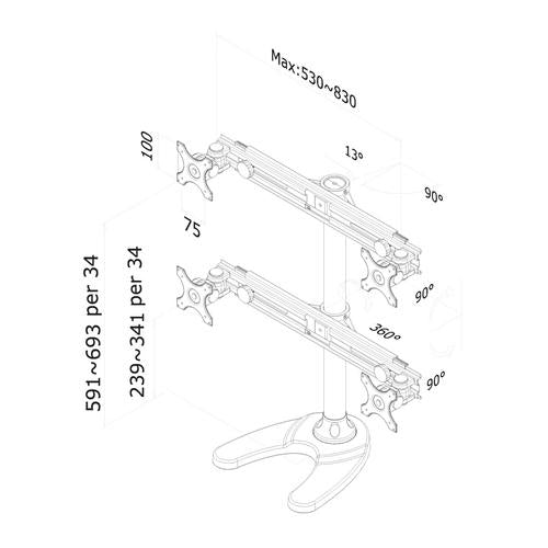 NewStar Neomounts Desk Support FPMA-D700DD4