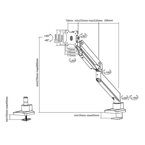 NeoMounts NM-D775 Desk mount for monitors up to 32"