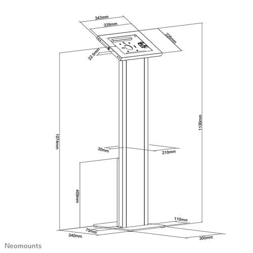 FL15-750WH1 tablet floor support 9.7 to 11 inches White