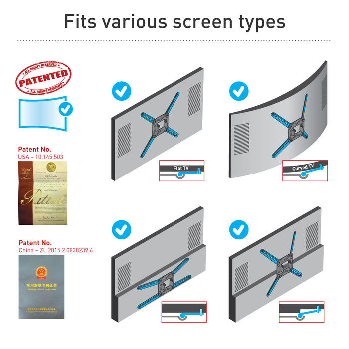 TV bracket for TV screens up to 48 inches