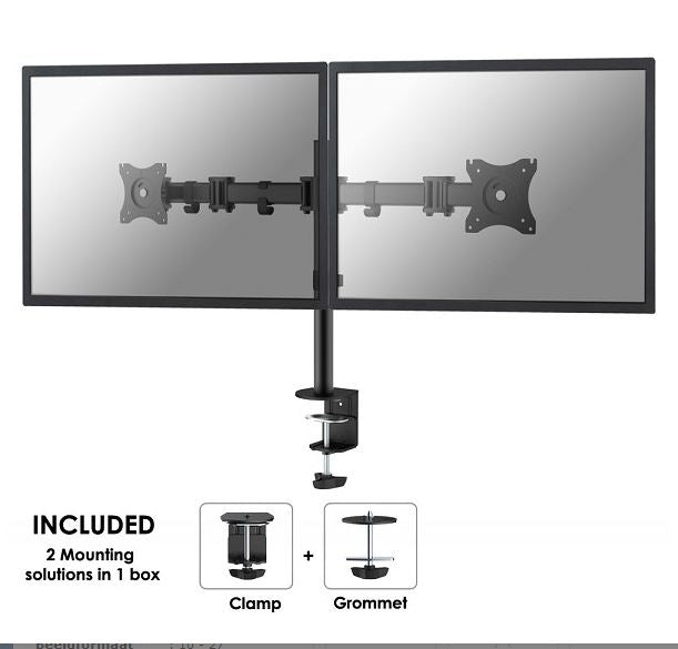 Neomounts NM-D135DBLACK Desk support for two screens