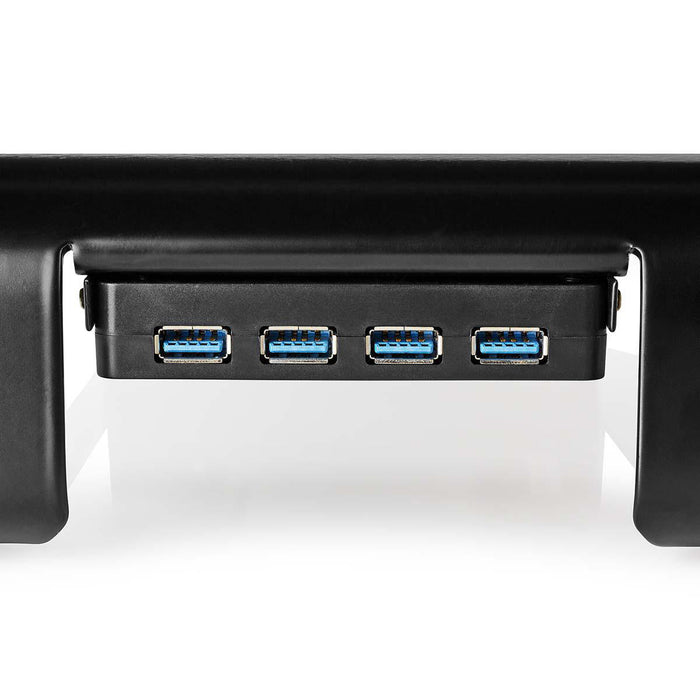 Ergonomic Multifunctional Stand | USB 3.0 Hub | 4-Port | Black