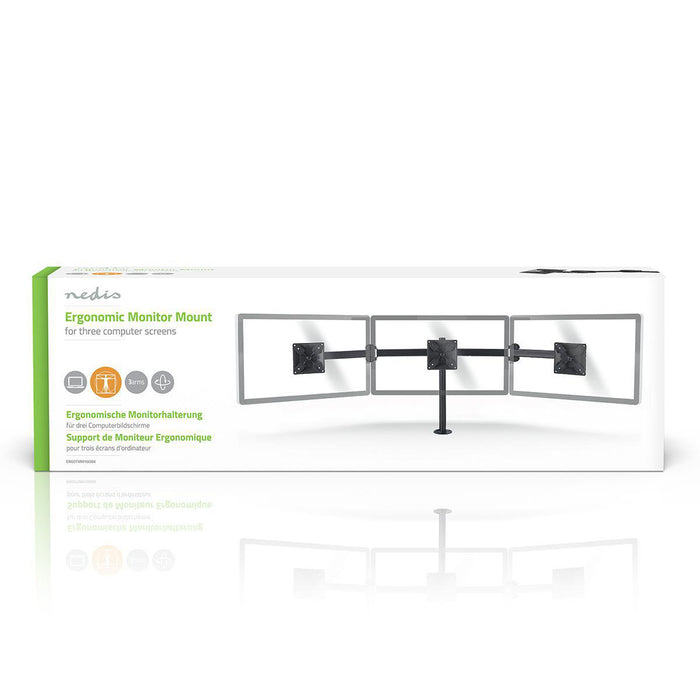 Ergonomic Monitor Bracket | Three Monitor Arms | Rotatable and tiltable | Black