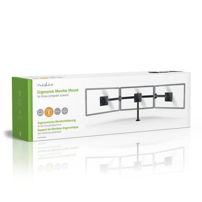 Ergonomic Monitor Bracket | Three Monitor Arms | Rotatable and tiltable | Black