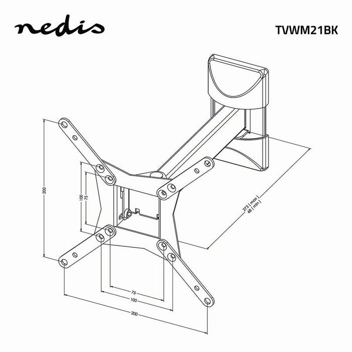 Full Motion TV Wall Mount | 10 - 32" | Max. 30 kg | 2 Hinge points