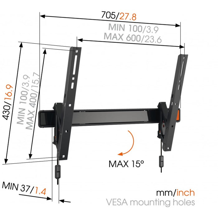 Vogel's WALL 2315 tilting wall bracket for screens up to 65 inches