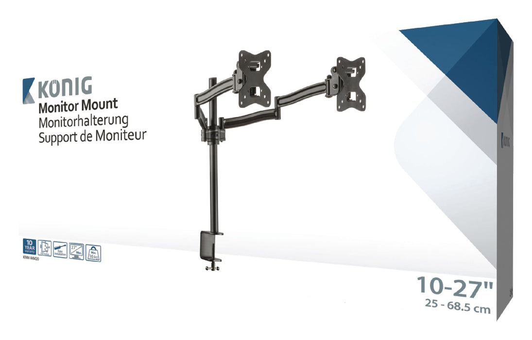 Monitor bracket for screens up to 27 inches (2 screens)