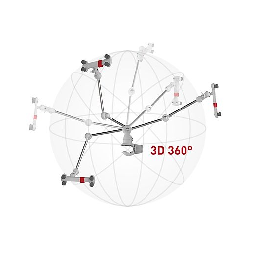 An elegant portable 360° full-motion mount for smartphones, tablets and e-readers
