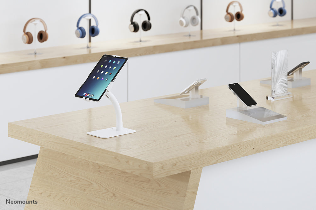 DS15-625WH1 Tilt and Rotatable Tabletop Tablet Holder for 7.9-11 Inch Tablets - White