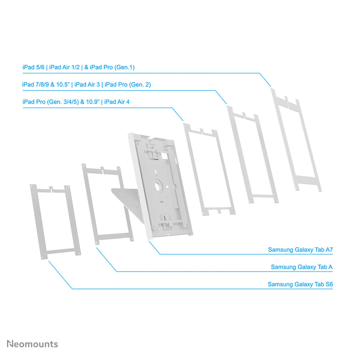 DS15-630WH1 rotatable table top/wall tablet holder for 9.7-11 inch tablets - White