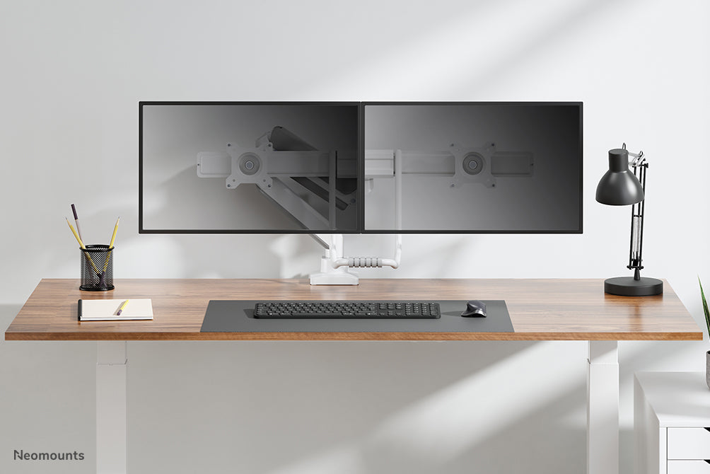 DS75-450BL2 full motion monitor desk mount for 17-32 inch screens - White
