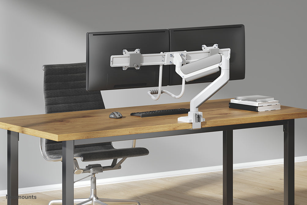 DS75-450BL2 full motion monitor desk mount for 17-32 inch screens - White
