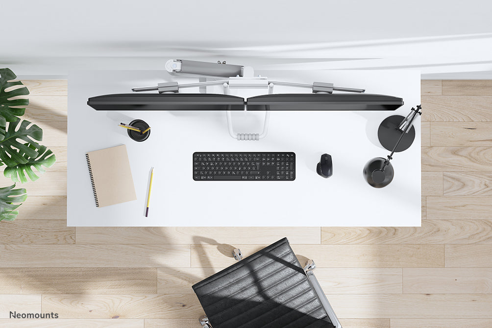 DS75-450BL2 full motion monitor desk mount for 17-32 inch screens - White