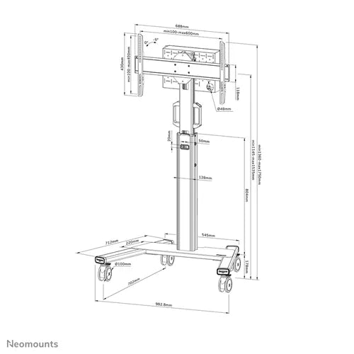 FL50S-825WH1 Neomounts by Newstar Mobile Floor Mount