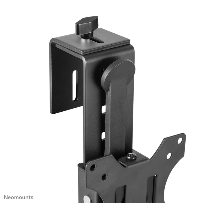 FPMA-CH100BLACK is a desk support that can be hung over a partition wall for flat screens up to 30 inches.