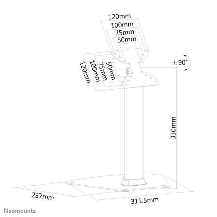 FPMA-D1500SILVER is a desk support for flat screens up to 32 inches (81 cm).