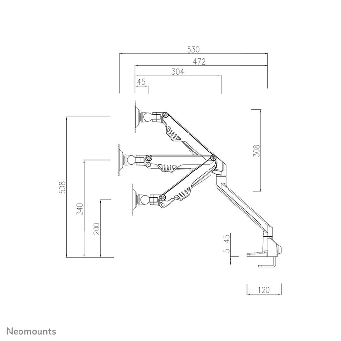 FPMA-D750DBLACK2 is a desk support with gas spring for flat screens up to 32 inches (81 cm).