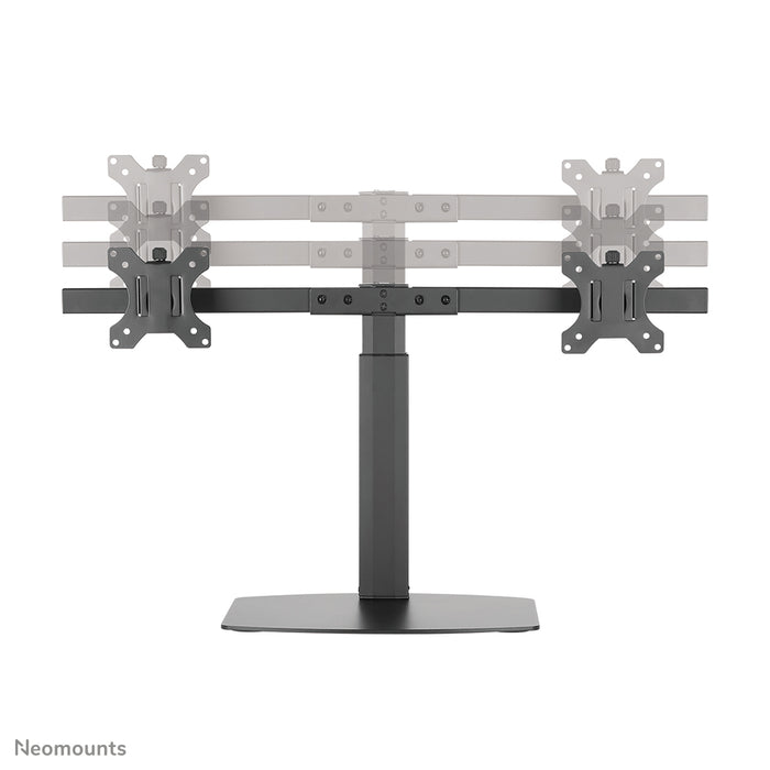 FPMA-D865DBLACK is a desk support for two flat screens up to 27 inches (69 cm).