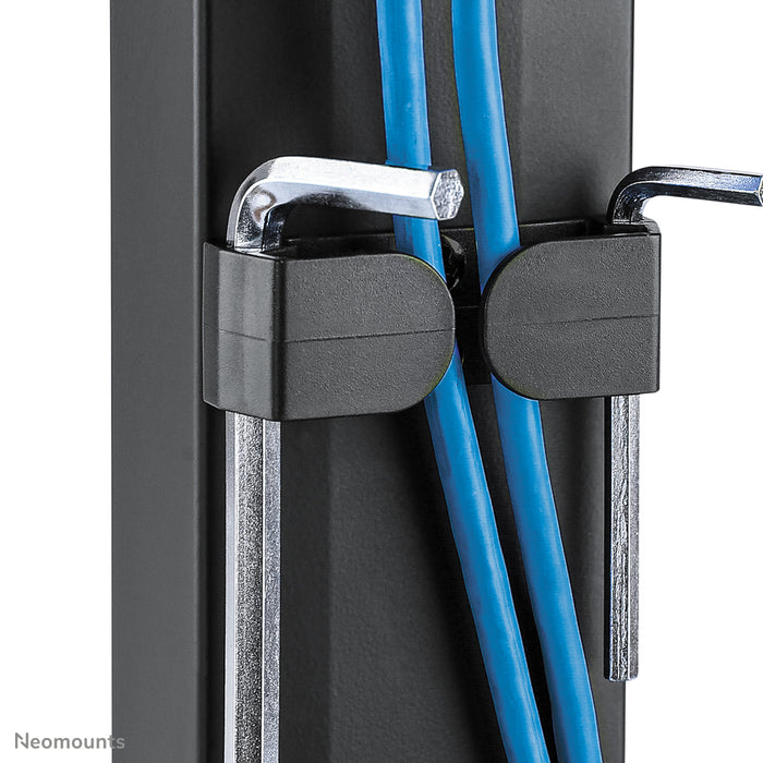 FPMA-D865DBLACK is a desk support for two flat screens up to 27 inches (69 cm).