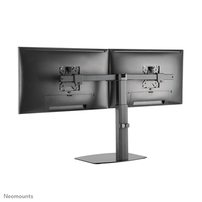 FPMA-D865DBLACK is a desk support for two flat screens up to 27 inches (69 cm).