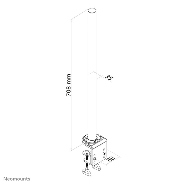 FPMA-D935POLE is a 70 cm high pole for the desk supports FPMA-D935 &amp; FPMA-D935D.