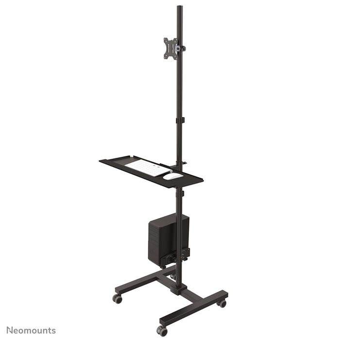 FPMA-MOBILE1700 is a mobile workstation for a monitor (max. 32 inches/81 cm), PC, keyboard and mouse.