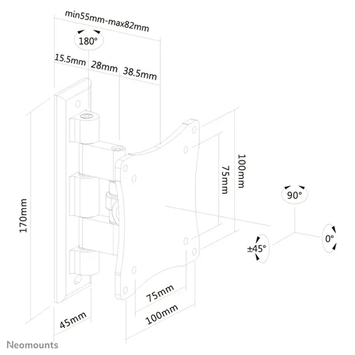 NewStar FPMA-W810 black TV mount