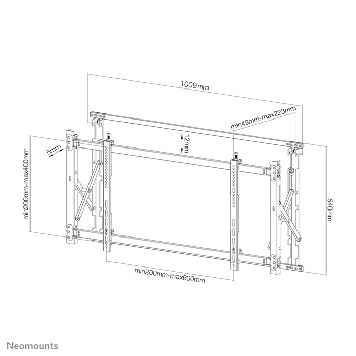 LED-VW1750BLACK is a flat video wall wall mount for screens up to 55 inches (140 cm).