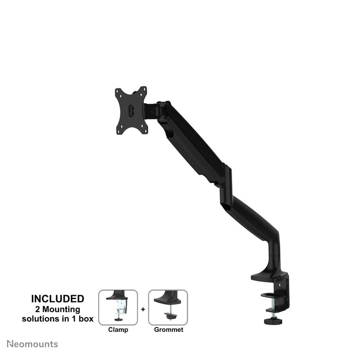NM-D750BLACK is a desk support with gas spring for flat screens up to 32 inches (82 cm).