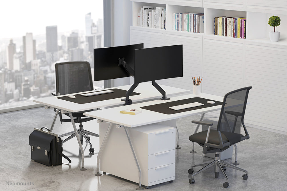 NM-D775BLACK is a gas-suspended desk support for flat screens up to 32 inches (81 cm) - Black