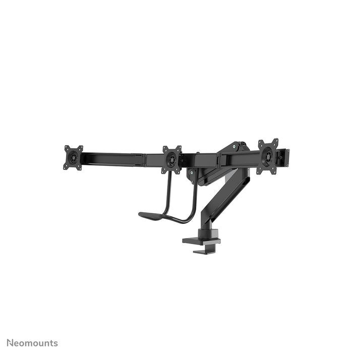 NM-D775DX3BLACK is a gas-suspended desk support with crossbar and lever for flat screens up to 27 inches (68.6 cm).