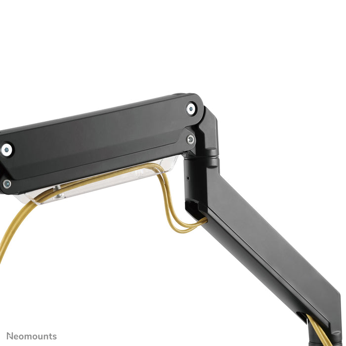 NM-D775DX3BLACK is a gas-suspended desk support with crossbar and lever for flat screens up to 27 inches (68.6 cm).