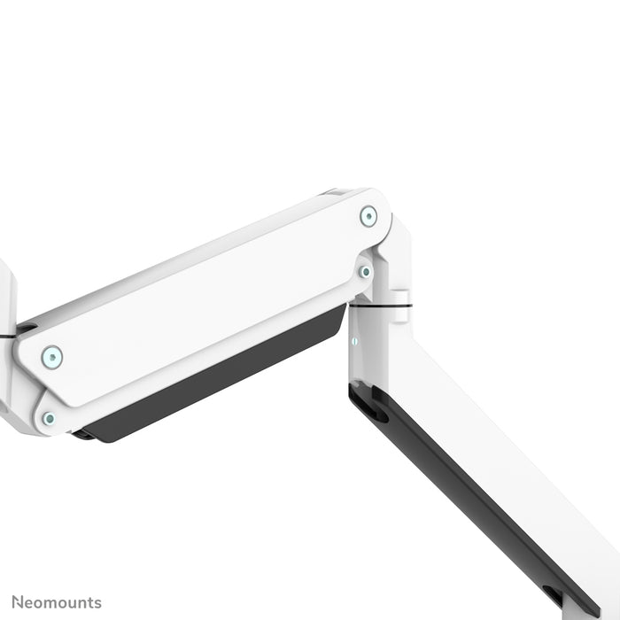 NM-D775DX3WHITE is a gas-suspended desk support with crossbar and lever for flat screens up to 27 inches (68.6 cm).