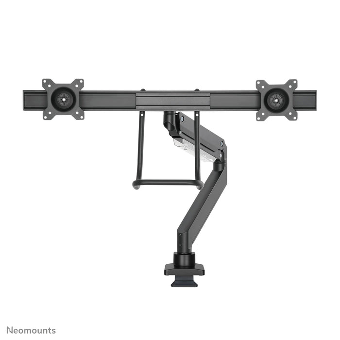 NM-D775DXBLACK is a gas-suspended desk support with crossbar and lever for flat screens up to 32 inches (81 cm).