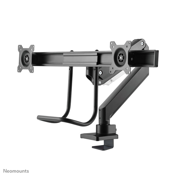 NM-D775DXBLACK is a gas-suspended desk support with crossbar and lever for flat screens up to 32 inches (81 cm).