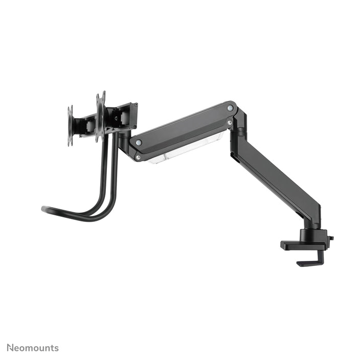 NM-D775DXBLACK is a gas-suspended desk support with crossbar and lever for flat screens up to 32 inches (81 cm).