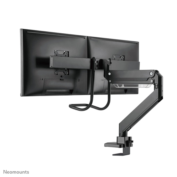 NM-D775DXBLACK is a gas-suspended desk support with crossbar and lever for flat screens up to 32 inches (81 cm).