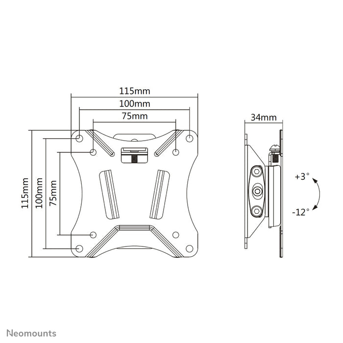 NM-W60BLACK is a tilting wall mount for flat screens up to 30 inches.