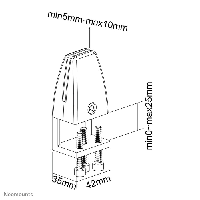 desk clamp set 8-25 mm - White